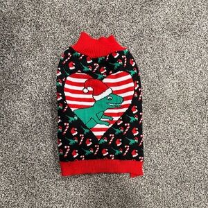 NWT Dog Festive Dinosaur Christmas Sweater